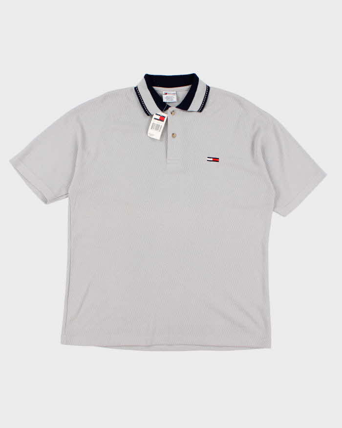 Deadstock Mens Grey Tommy Hilfiger Polo Shirt - L