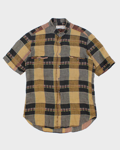 70s Vintage Men's Givenchy Checked Button Up Shirt - M