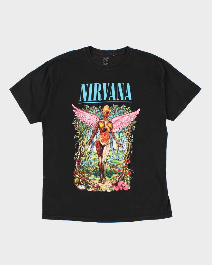 Maglietta grafica Nirvana nera da uomo L Rokit