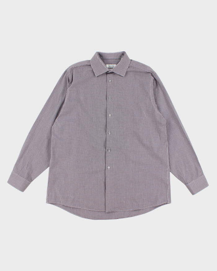 Men's Calvin Klein Blue Checked Button Up Shirt - XL