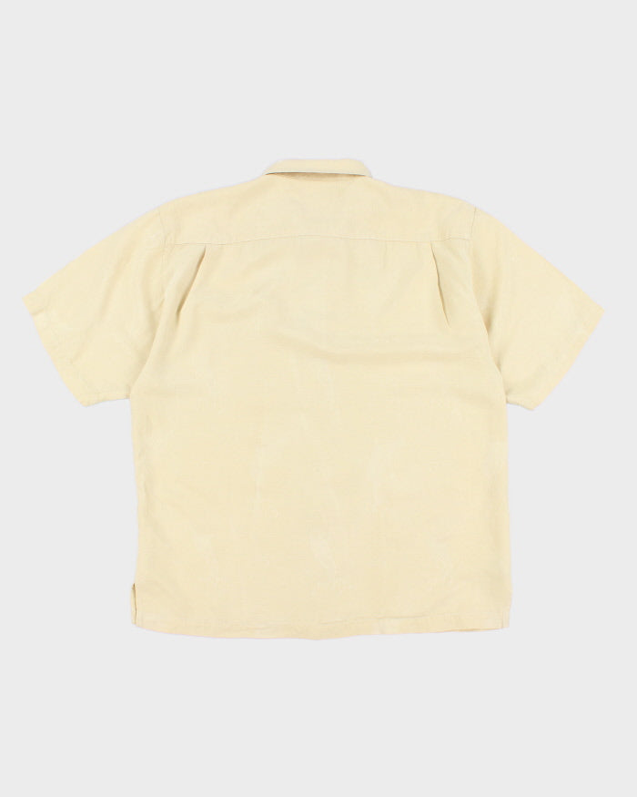 Vintage Men's Tommy Bahama Silk Yellow Hawaiian Shirt - L