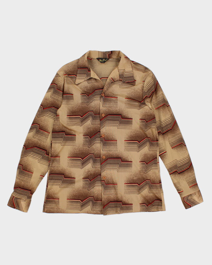 Vintage 70s Mr. Jan Gold Patterned Shirt - XL