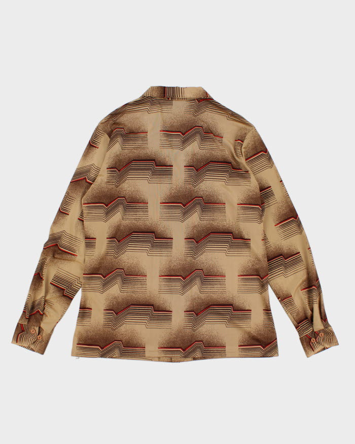 Vintage 70s Mr. Jan Gold Patterned Shirt - XL