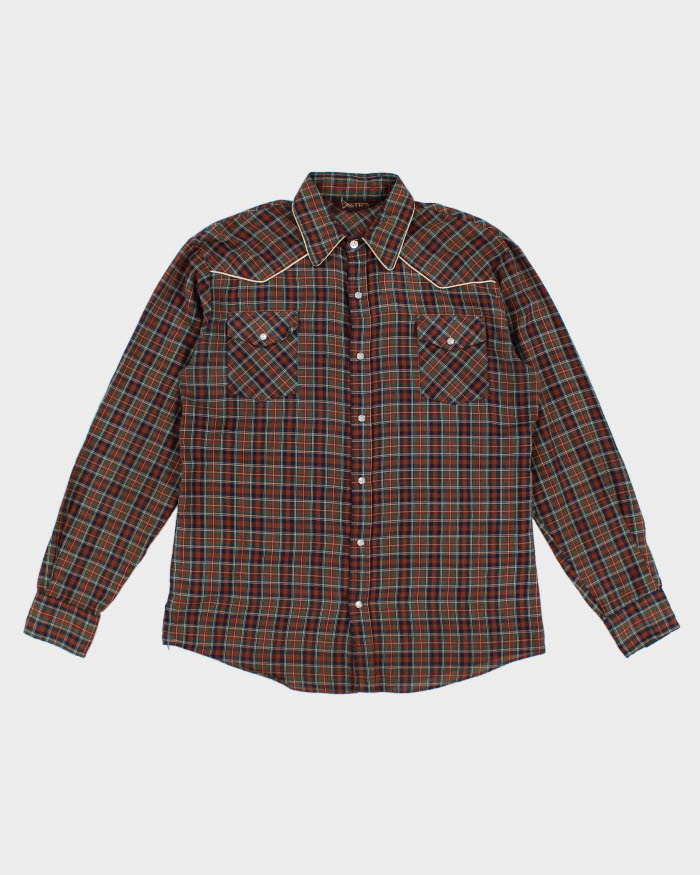 Vintage 80s/90s Destry Check Western Shirt L
