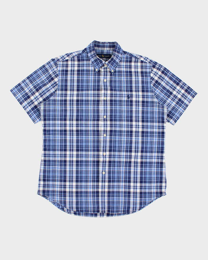Ralph Lauren Blue Check Short Sleeve Shirt L - Main Image