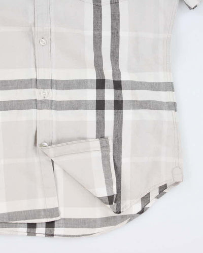 Y2k 00s Burberry Grey Check Shirt - M