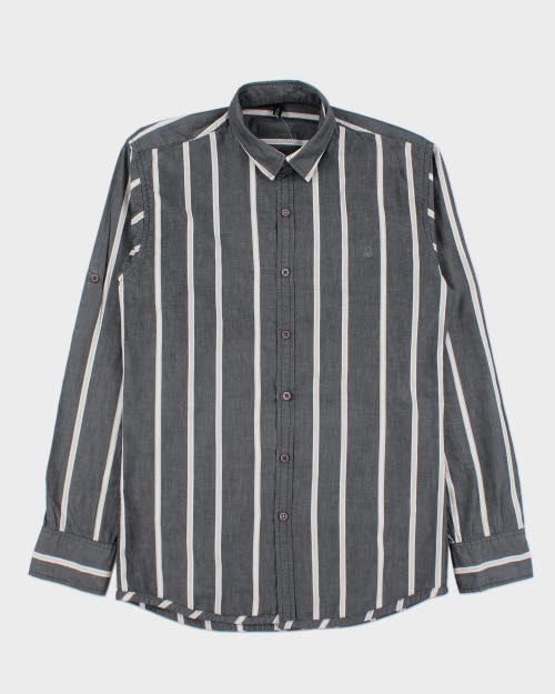 United Colors Of Benetton Camicia Uomo/Donna A Maniche Lunghe, In Puro Cotone Dobby Con Logo Ricamato - 2
