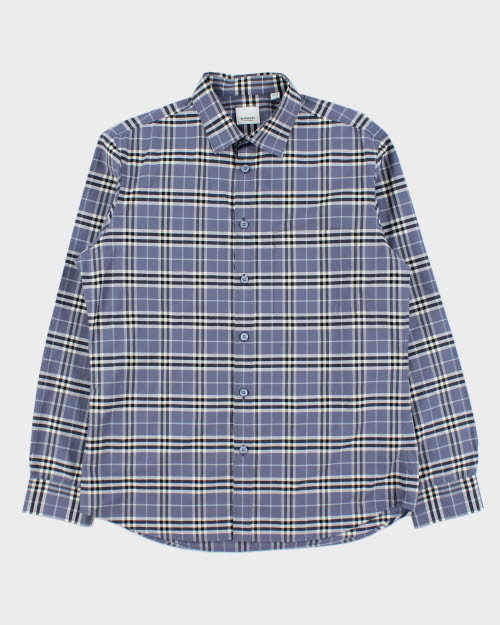 Burberry London Camicia Burberry Uomo Falsa Camicia A Quadri Blu