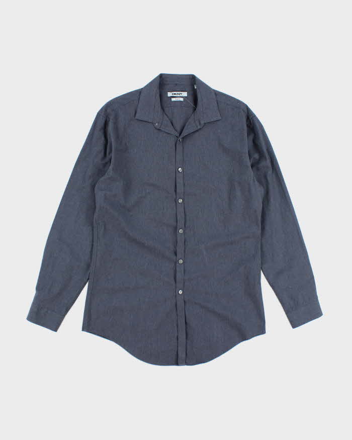 Vintage Y2K DKNY Slim Fit Plain Button Up Shirt - L