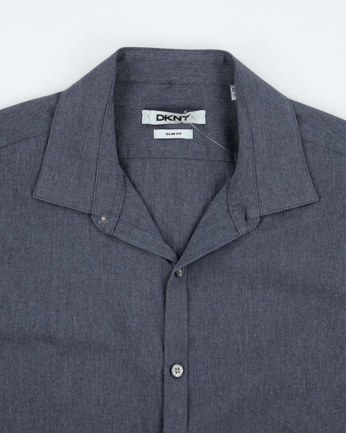 Vintage Y2K DKNY Slim Fit Plain Button Up Shirt - L