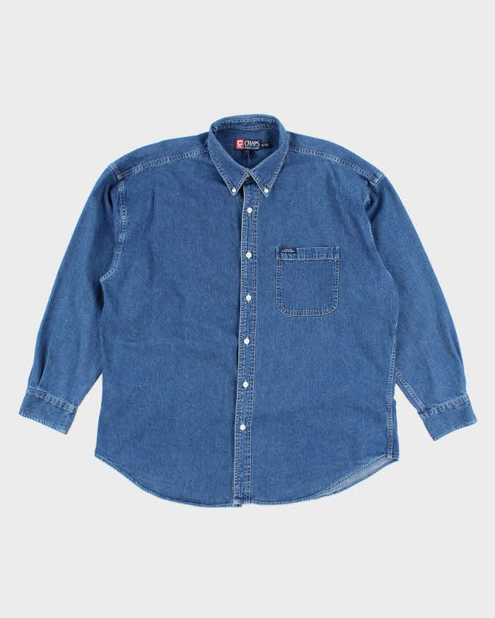 Vintage Chaps Heavyweight Dark Wash Denim Shirt XL