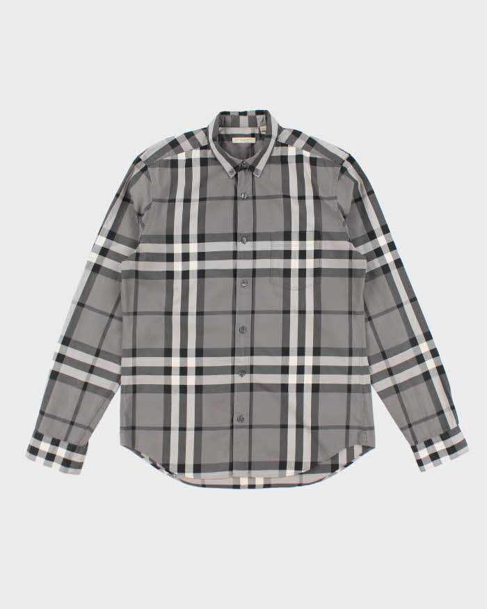 Vintage Burberry Checked Long Sleeve Shirt - M