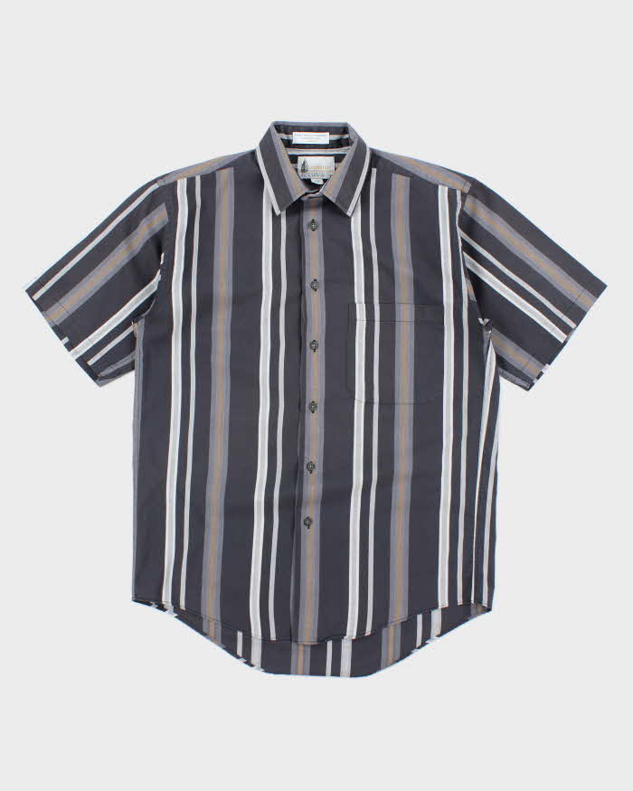 Vintage 90's London Fog Striped Short Sleeve Shirt - S