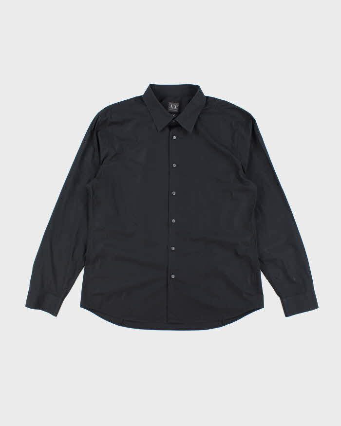 armani exchange dress shirts Vintage 2000's Armani Exchange Plain Button Up Long Sleeve Shirt