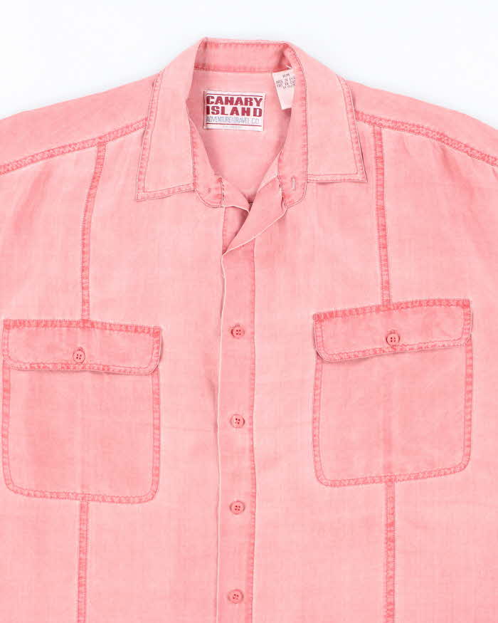 Vintage 90's Canary Island Silk Oversized Shirt - M