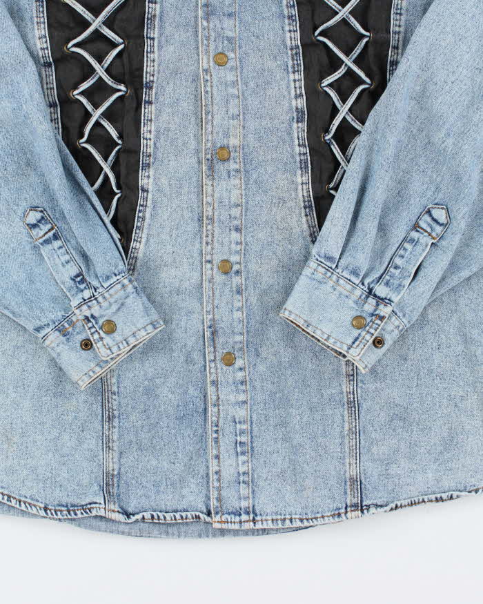 Vintage John Baner Lace-up Denim Shirt - XL