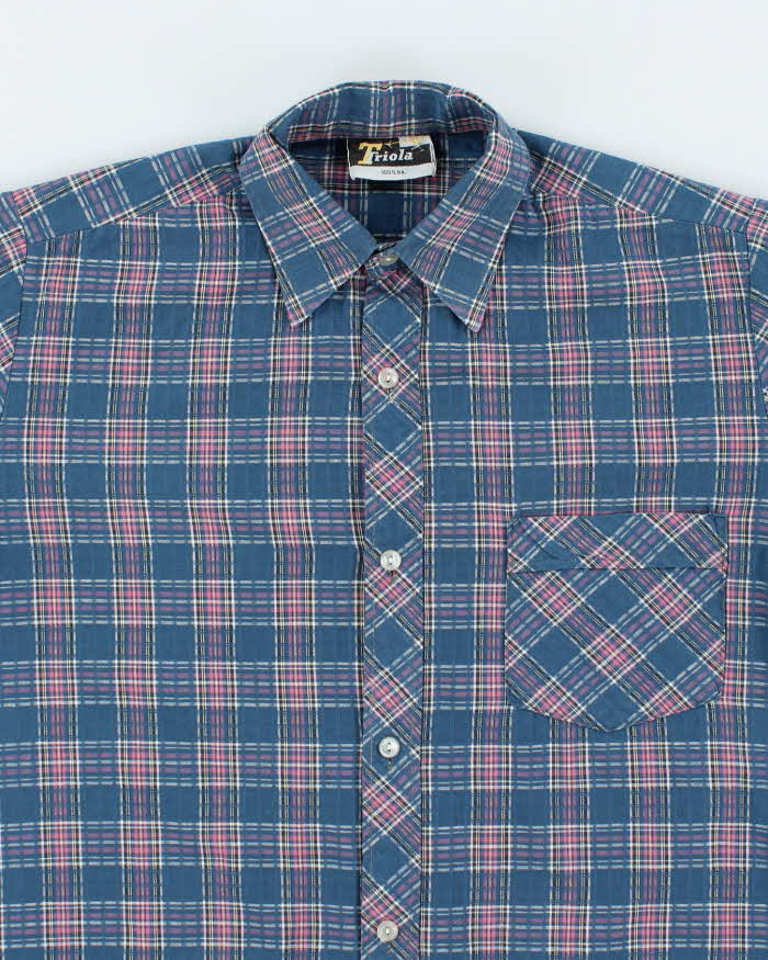 Vintage 80's Triola Checked Short Sleeve Shirt - XL