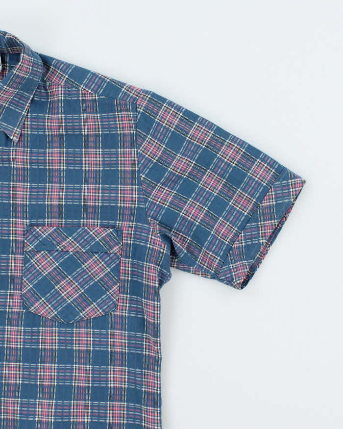 Vintage 80's Triola Checked Short Sleeve Shirt - XL
