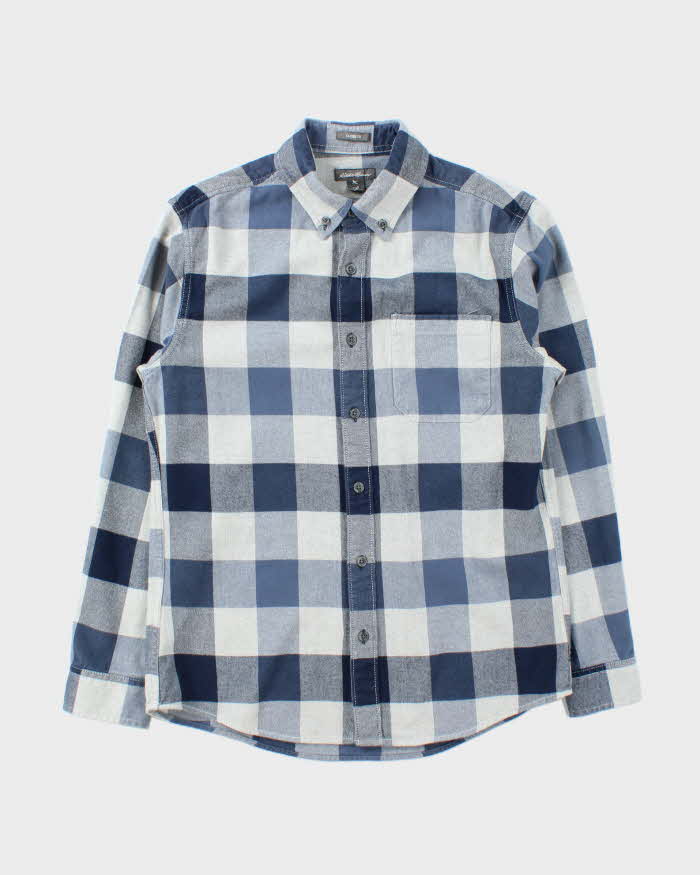 Chemise Flanelle Vintage Eddie Bauer – Homme, Taille XL, Carreaux Multicolores, Manches Longues