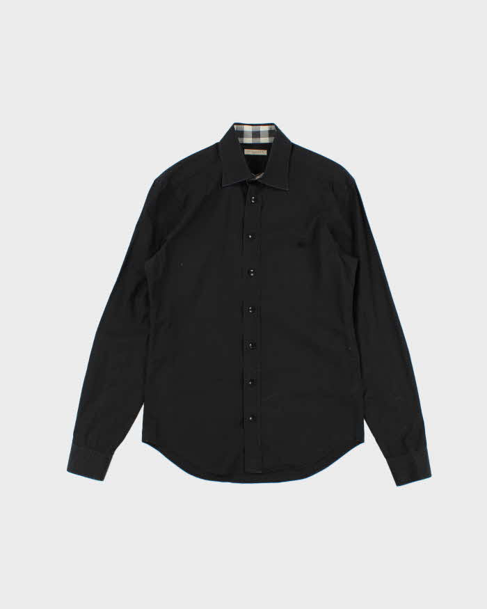 burberry black dress shirt Vintage 2000s Burberry Brit Black Long Sleeve Shirt