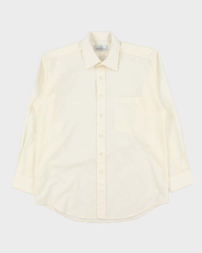 Vintage 90s Givenchy Paris Cream Long Sleeve Button Down Shirt - L
