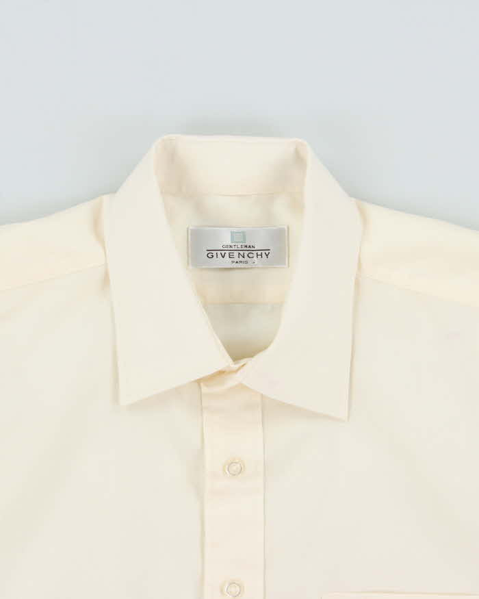 Vintage 90s Givenchy Paris Cream Long Sleeve Button Down Shirt - L