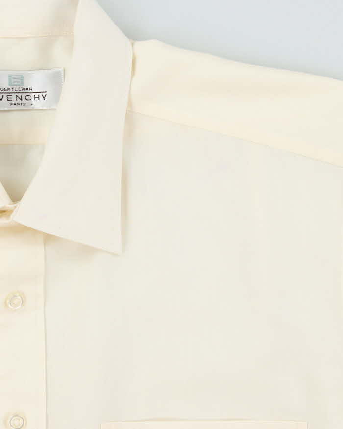 Vintage 90s Givenchy Paris Cream Long Sleeve Button Down Shirt - L
