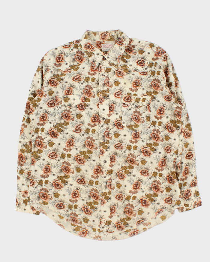 Vintage 90s Wrangler Floral Long-Sleeve Western Shirt - XL