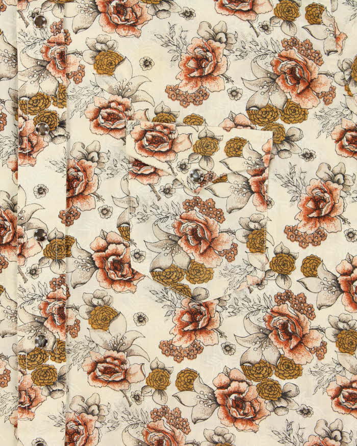 Vintage 90s Wrangler Floral Long-Sleeve Western Shirt - XL