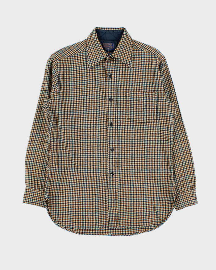 Vintage 1960s Pendleton Check Wool Long Sleeve Flannel Shirt - M