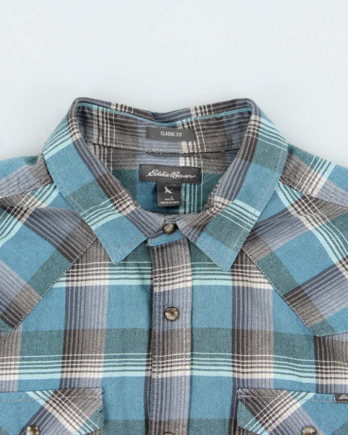 Vintage Eddie Bauer Long Sleeve Western Style Flannel Shirt - L