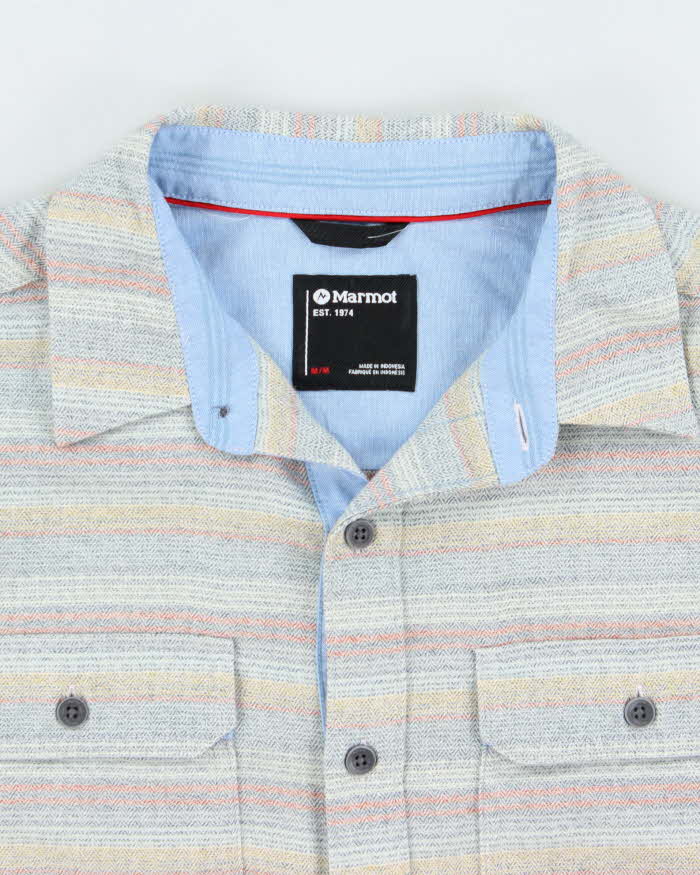 Vintage Marmot Grey Striped Flannel Shirt - M