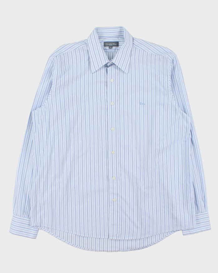 christian dior dress shirt Vintage 00s Christian Dior Striped Dress Shirt