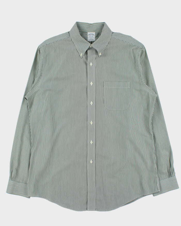 brooks brothers slim fit dress shirts Vintage 00s Brooks Brothers Striped Long Sleeve Slim Fit Shirt