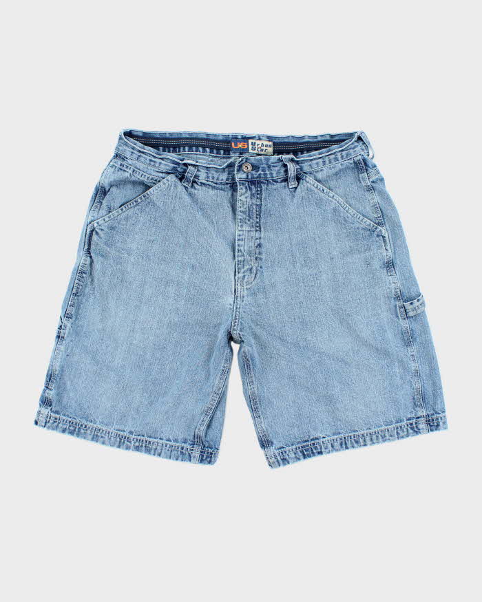 Vintage Y2K Urban Star Light Wash Carpenter Denim Shorts W32 L10