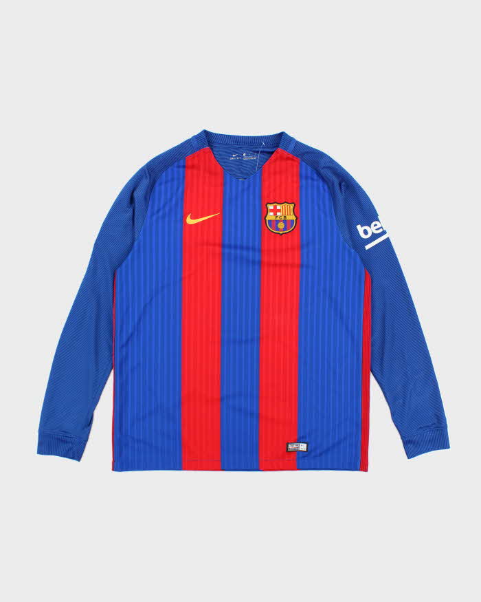 Nike Barcelona 2016/17 Home Long-sleeve Football Jersey L