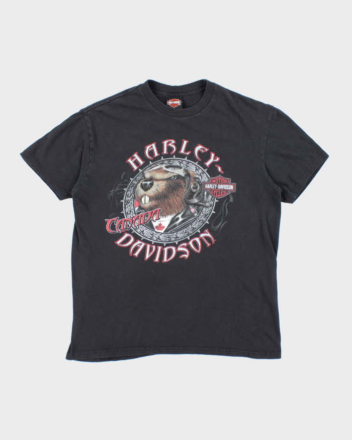 Harley Davidson Black Cotton T-Shirt - M