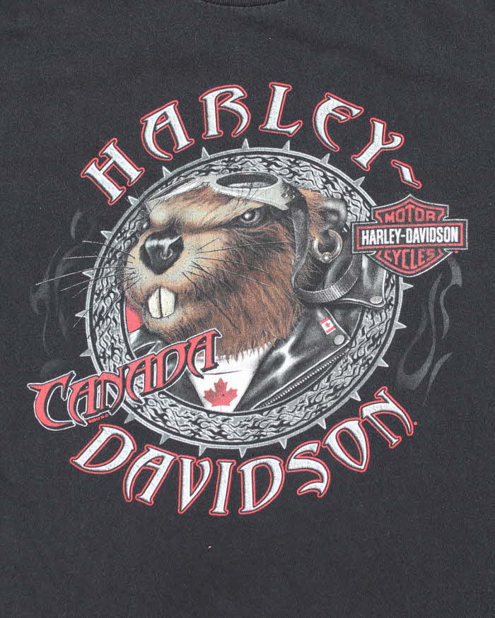 Harley Davidson Black Cotton T-Shirt - M