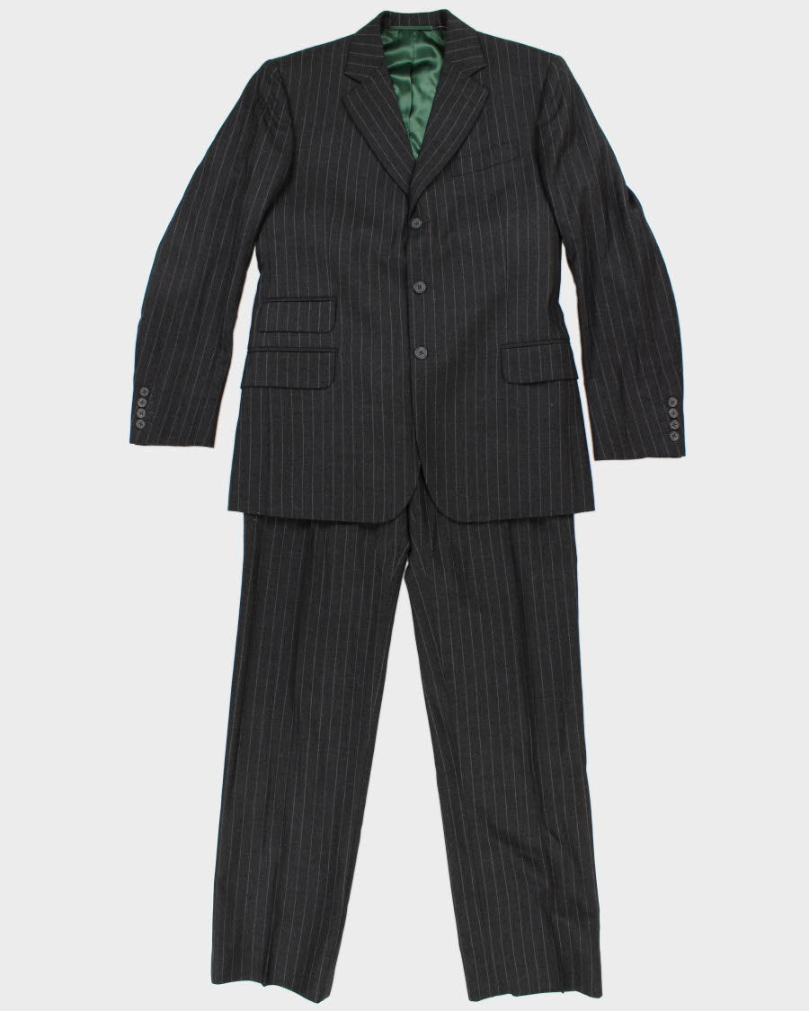 Mens Grey Kashket and Partners Grey Striped 2-Piece Suit - M