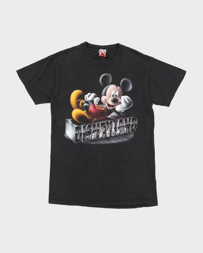 Vintage 90s Disney Black Disneyland Print Black T-Shirt - M