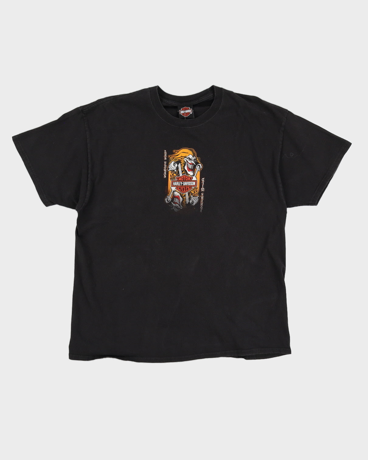 Harley Davidson Black Las Vegas Nevada Joker Printed T-Shirt - L 