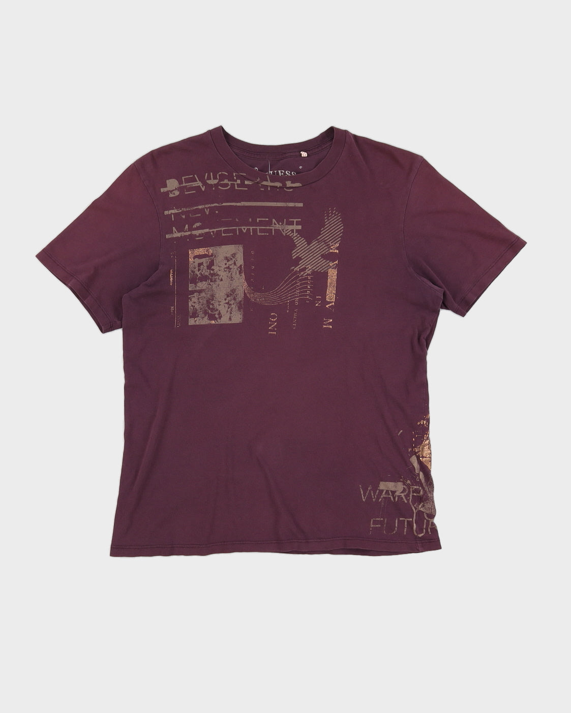00s Y2K Guess Purple Printed T-Shirt - M