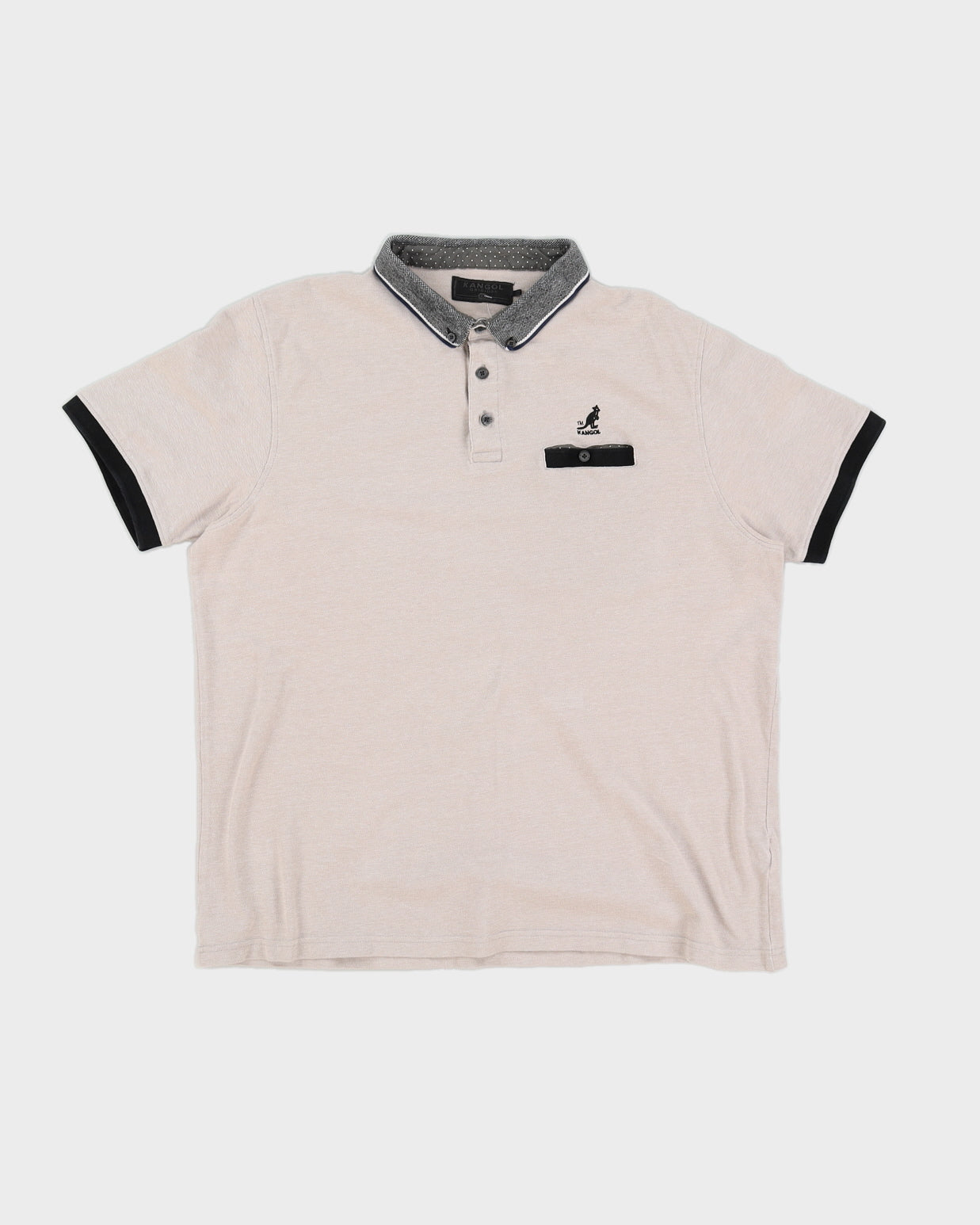 Vintage 00s Kangol Beige Polo Top XL Rokit