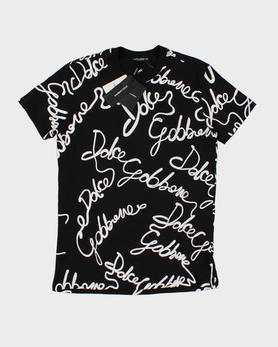 Dolce & Gabbana Logo Print Black T-Shirt - S