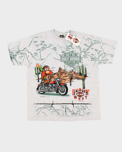 Mens Grey Harley Davidson X Looney Toons Graphic Print t shirt - M
