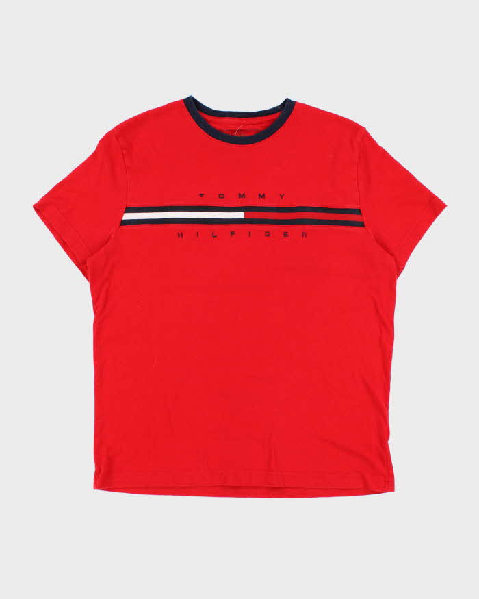 Tommy Hilfiger Red Branded T-Shirt - M