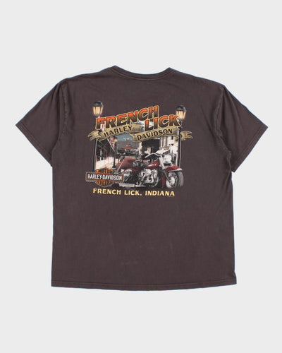 00s Harley Davidson Brown Graphic T-Shirt - XL