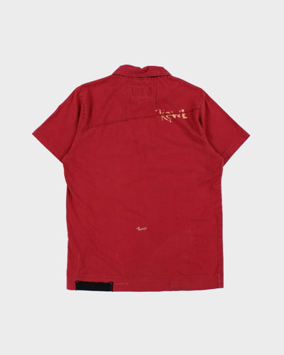 Y2K 00s Red Polo Shirt - M