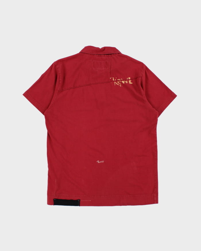 Y2K 00s Red Polo Shirt - M