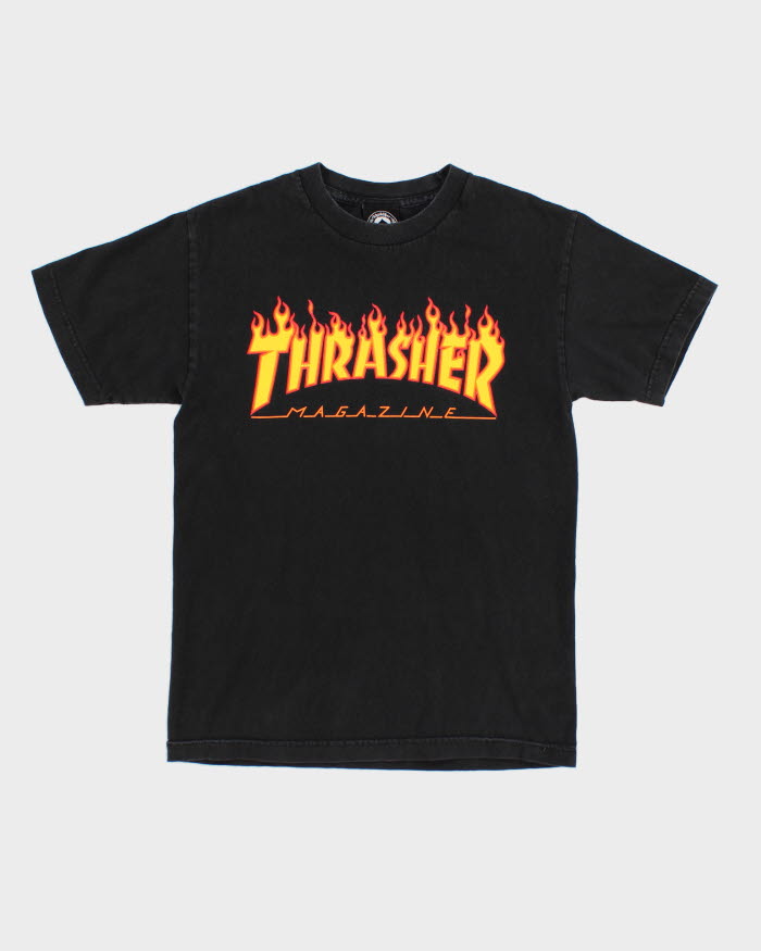 Vintage 90s Thrasher Black T-Shirt - S – Rokit